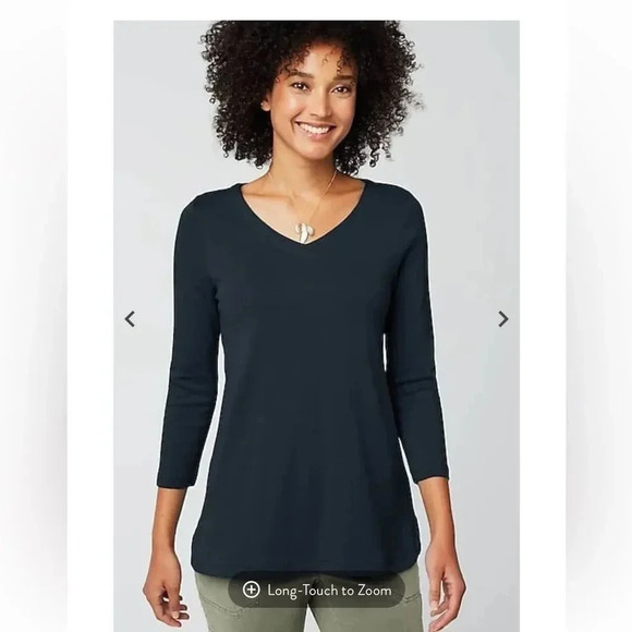 J. Jill Linen Blend V-neck Sweater Navy Blue Size XS NWOT - Picture 1 of 9